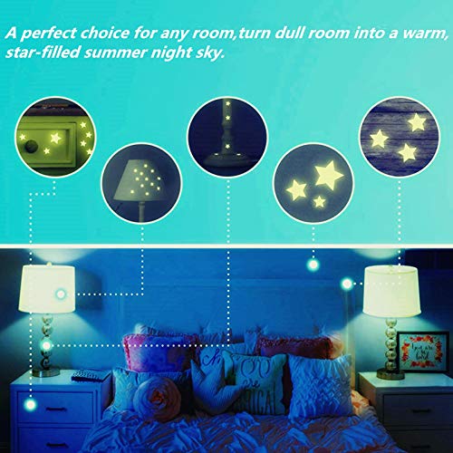 Aooyaoo Glow in The Dark Stars Wall Stickers, Glowing Stars for Ceiling and Wall Decals, 3D Glowing Stars,Excluding The Moon，Perfect for Kids Bedding Room or Party Birthday Gift(452Pcs, Green)