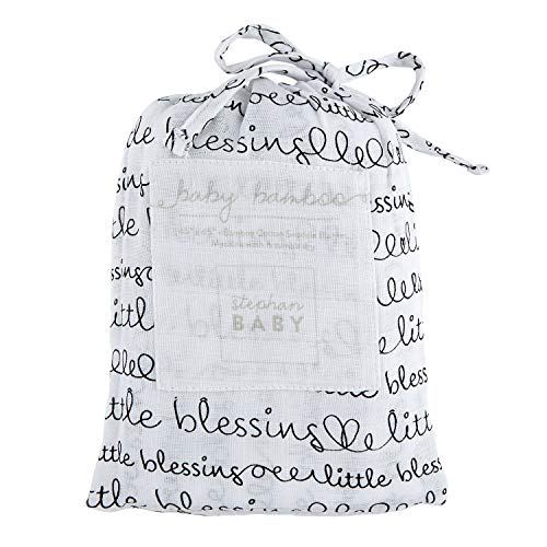 Stephan Baby Viscose + Cotton Swaddle Blanket, Little Blessings