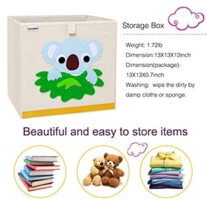 DODYMPS Foldable Animal Toy Storage Bins/Cube/Box/Chest/Organizer for Kids & Nursery, 13 inch (Koala)