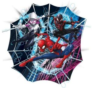 5 inch web trio decal spider-man spider-woman spider-gwen stacy miles morales spiderman marvel comics removable peel self stick adhesive vinyl wall sticker art kids room home decor boys 5 1/2 x 5 inch