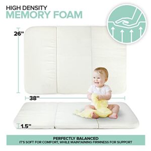 Stock Your Home Foldable Travel Pack n Play Mattress Pad with Bag, Waterproof Portable Mini Crib Mattresses, Baby Bed Playpen Memory Foam Topper, Playard Pen Accessories, Traveling Case Included