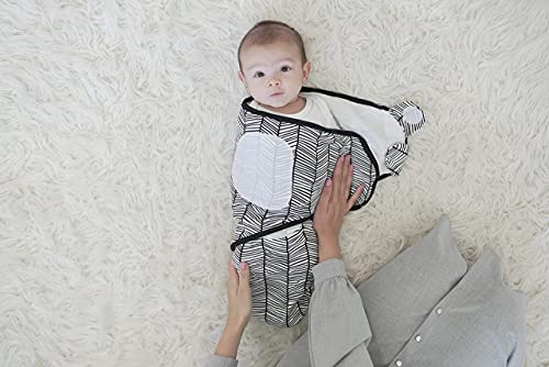 BaeBae Goods Swaddle Blanket, Adjustable Infant Baby Swaddling Wrap Set of 4, Baby Swaddling Wrap Blankets for Boys and Girls Made in Soft Cotton (0-3 Months, Black/Grey Triangles)