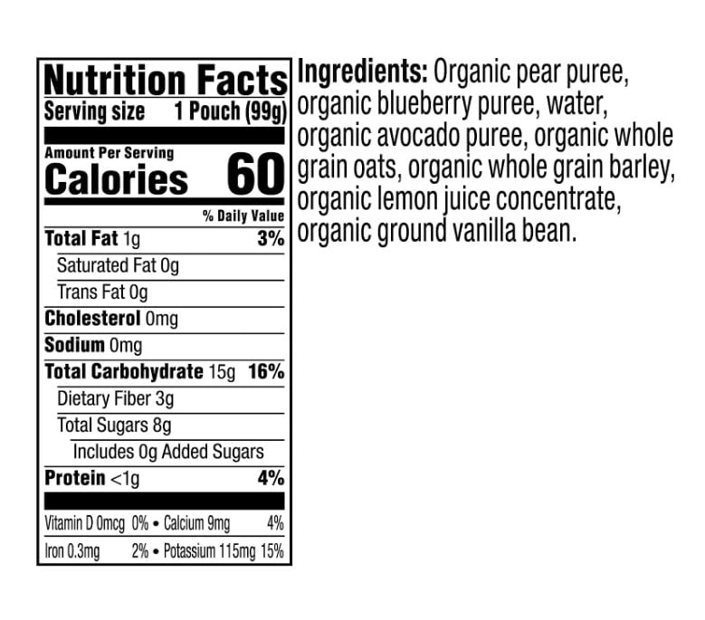 Plum Organics | Stage 2 | Organic Baby Food Meals [6+ Months] | Pear, Blueberry, Avocado & Granola | 3.5 Ounce Pouch (Pack Of 6) Packaging May Vary