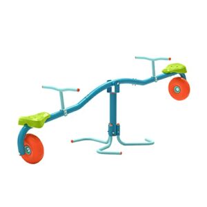 tp toys, spiro spin seesaw | sit and spin teeter totter with 360 spin and bounce wheel | kids outdoor play equipment for backyard, playground, or indoor fun | boys and girls ages 3-8.