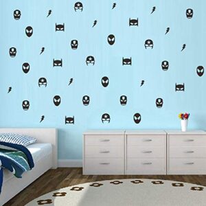 Finduat 57 Pcs Superhero Wall Stickers Decal, Kids Removable Wall Stickers Boys Room Decor, Vinyl Wall Decals for Children Baby Kids Boys Bedroom, Nursery Decor