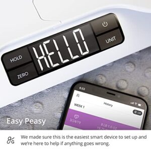 Greater Goods Smart Baby Scale - Accurately Chart The Progress of Your Baby | with in-House Algorithm for Wiggly Babies | Works as Infant & Toddler Scale (Smart Bluetooth Connected)