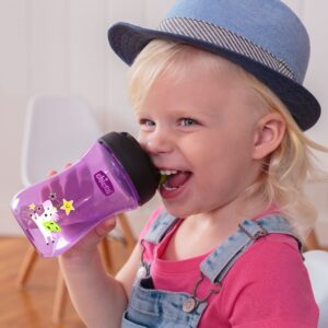 Chicco Sport Spout Trainer, Spill Free Baby Sippy Cup, 9 Months, Pink/Purple,2 Count (Pack of 1)