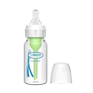 dr. brown's natural flow options+ narrow glass baby bottle 4oz