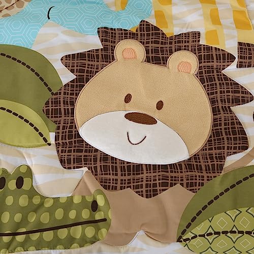 Wowelife Crib Bedding Set Safari, Premium 3-Piece Baby Bedding Set Brown, Baby Crib Bed Set, Breathable and Soft for Baby Boy and Girl