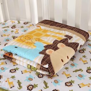 Wowelife Crib Bedding Set Safari, Premium 3-Piece Baby Bedding Set Brown, Baby Crib Bed Set, Breathable and Soft for Baby Boy and Girl