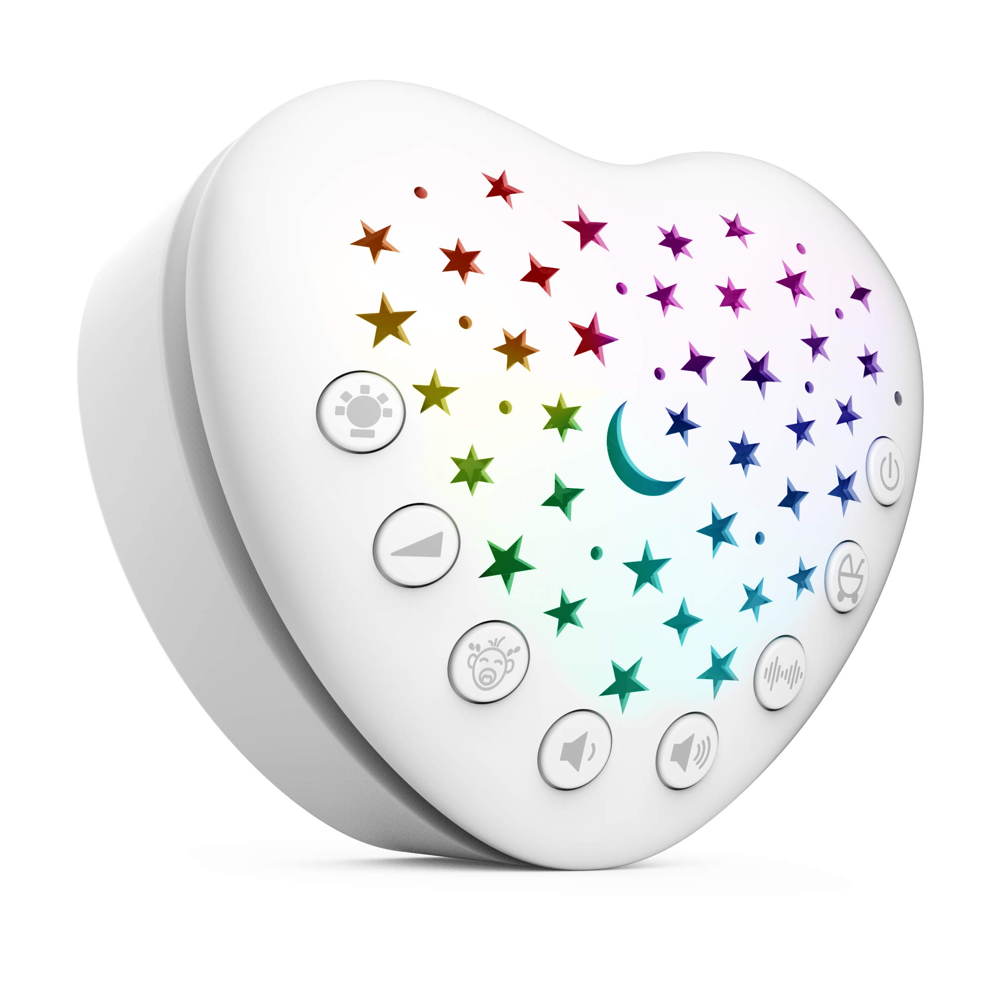 BEREST A13 White Noise Machine & Baby Sleep Soother with 15 Soothing Sounds & Projector Star Night Light, Cry Sensor, Rechargeable Lithium Battery, Portable for Baby, Toddlers, Attaches to Crib