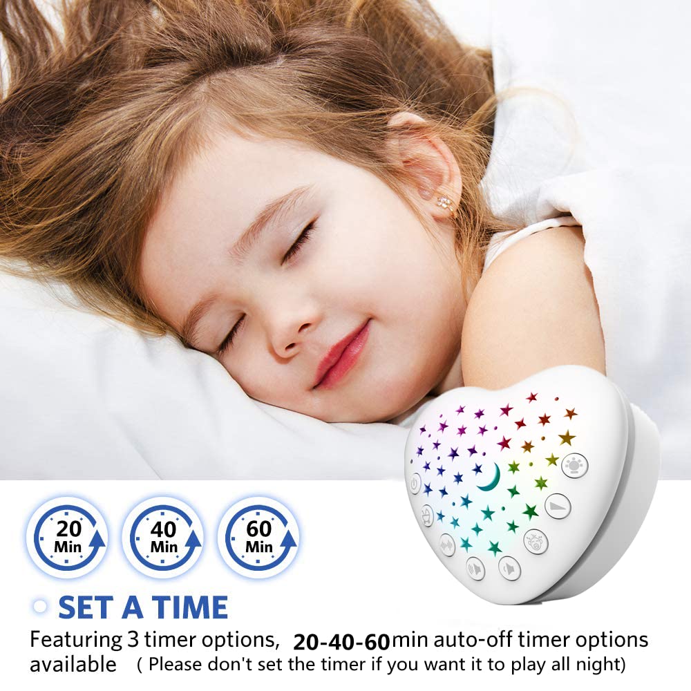 BEREST A13 White Noise Machine & Baby Sleep Soother with 15 Soothing Sounds & Projector Star Night Light, Cry Sensor, Rechargeable Lithium Battery, Portable for Baby, Toddlers, Attaches to Crib