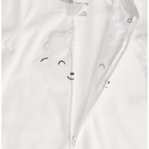 Carter's unisex baby 2-pack Microfleece Sleepbag Wearable Blanket, Grey Elephant/White Sheep, Small US