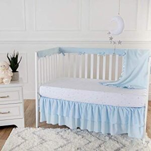 30x40 Fleece Baby Nursery Blanket with Satin Trim for Boys, Girls, and Unknown Gender Baby (Blue)