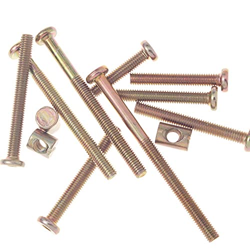 Sprite Science Baby Bed Crib Screws and Bolts Hardware Kit 16mm 20mm 30mm 40mm 45mm 50mm 55mm 70mm 75mm 85mm Bolts Barrel Nuts for Furniture Bunk Cot Crib Bed