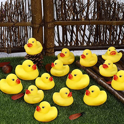 50Pcs Mini Bath Ducks Toys, Rubber Duck Bath Bulk Float Duck Baby Bath Toy for Shower Birthday Party Favors Gift Classroom Summer Beach Pool Party Games