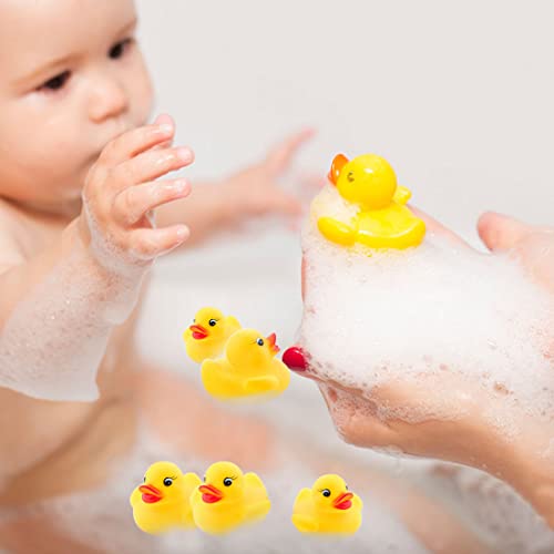 50Pcs Mini Bath Ducks Toys, Rubber Duck Bath Bulk Float Duck Baby Bath Toy for Shower Birthday Party Favors Gift Classroom Summer Beach Pool Party Games