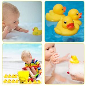 50Pcs Mini Bath Ducks Toys, Rubber Duck Bath Bulk Float Duck Baby Bath Toy for Shower Birthday Party Favors Gift Classroom Summer Beach Pool Party Games