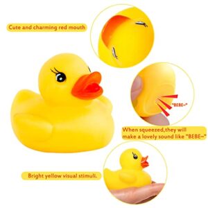 50Pcs Mini Bath Ducks Toys, Rubber Duck Bath Bulk Float Duck Baby Bath Toy for Shower Birthday Party Favors Gift Classroom Summer Beach Pool Party Games