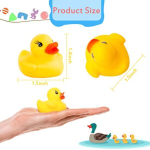 50Pcs Mini Bath Ducks Toys, Rubber Duck Bath Bulk Float Duck Baby Bath Toy for Shower Birthday Party Favors Gift Classroom Summer Beach Pool Party Games