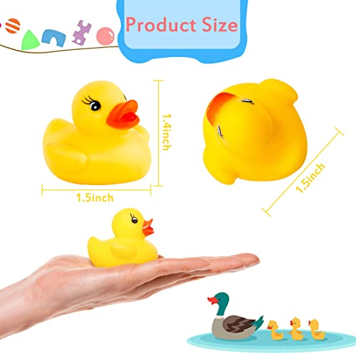 50Pcs Mini Bath Ducks Toys, Rubber Duck Bath Bulk Float Duck Baby Bath Toy for Shower Birthday Party Favors Gift Classroom Summer Beach Pool Party Games