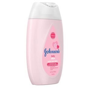 Johnson's Moisturizing Mild Pink Baby Lotion with Coconut Oil for Delicate Baby Skin, Paraben-, Phthalate- & Dye-Free, Hypoallergenic & Dermatologist-Tested, Baby Skin Care, 3.4 Fl. Oz