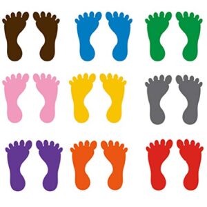 nuobesty footprint floor decals colorful footprint stickers for school kindergarten classroom decoration 9 pairs