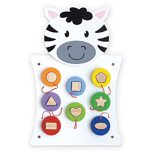 SPARK & WOW Zebra Activity Wall Panel - Toddler Activity Center - Wall-Mounted Toy for Kids Aged 18M+ - Decor for Bedrooms and Play Areas