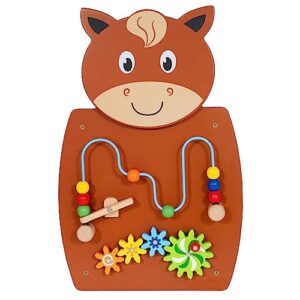 spark & wow horse activity wall panel - toddler activity center - wall-mounted toy for kids aged 18m+ - decor for bedrooms and play areas