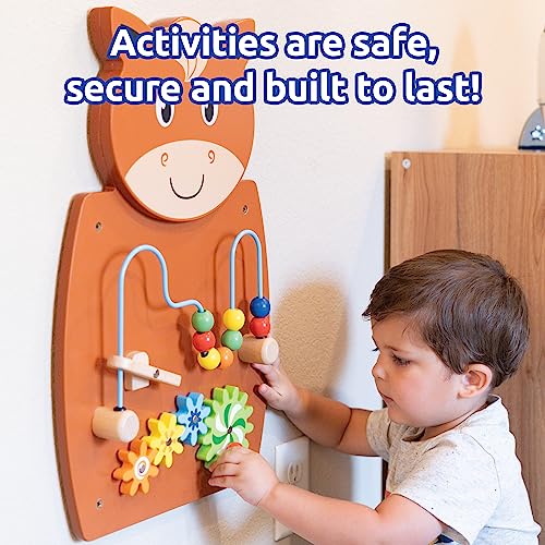 SPARK & WOW Horse Activity Wall Panel - Toddler Activity Center - Wall-Mounted Toy for Kids Aged 18M+ - Decor for Bedrooms and Play Areas