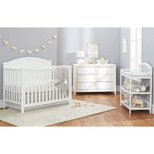 Sorelle Furniture Berkley Round Top Crib, Classic 4-in-1 Convertible Crib, Made of Wood, Non-Toxic Finish, Wooden Baby Bed, Toddler Bed, Child’s Daybed and Full-Size Bed, Nursery Furniture-White