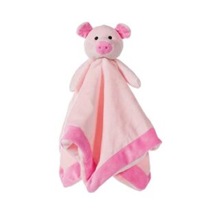 apricot lamb stuffed animals security blanket pink pig infant nursery character blanket luxury snuggler plush (pink pig, 14 inches)