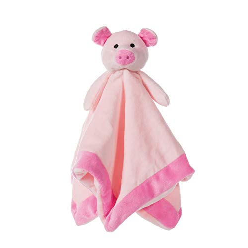 Apricot Lamb Stuffed Animals Security Blanket Pink Pig Infant Nursery Character Blanket Luxury Snuggler Plush (Pink Pig, 14 Inches)