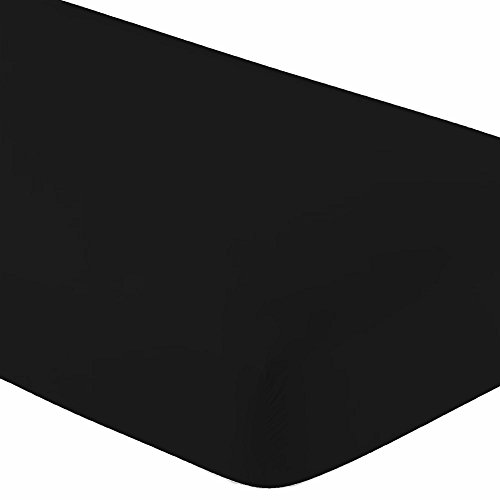 Crescent 2 Pack 100% Micro Fiber Super Soft and Comfy Fitted Crib Sheets for Standard Crib and Toddler Mattresses, Hypoallergenic, Breathable for Boys and Girls (Black, Pack of 2)