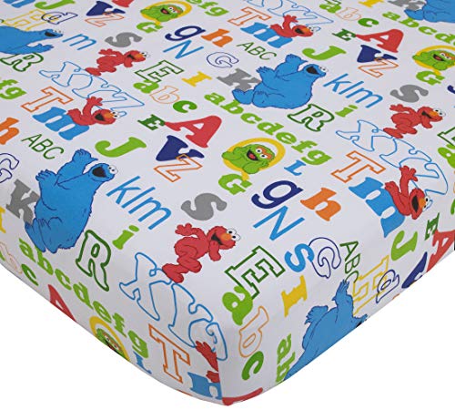 Sesame Street Polyester Fitted Crib Sheet