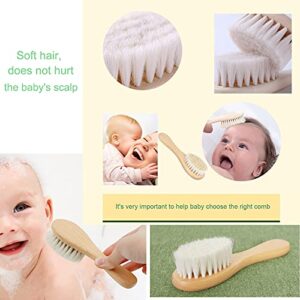 Molylove Wooden Baby Hair Brush for Newborns & Toddlers, Super Soft Goat Bristles Hair Brush, Toddler Hair Brush,Ideal for Cradle Cap, Perfect Baby Registry Gift