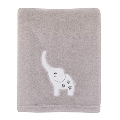 Little Love by NoJo Dream Big Little Elephant Grey and White Super Soft Baby Blanket