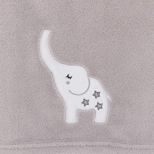 Little Love by NoJo Dream Big Little Elephant Grey and White Super Soft Baby Blanket