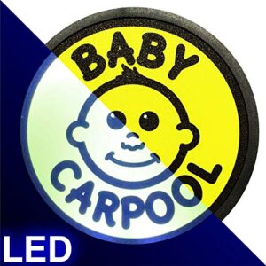 led baby carpool sign by baby heart, led baby on board
