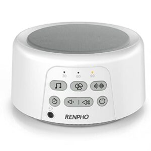 white noise machine, sleep sound machine for baby sleeping, renpho 36 hifi memory function non-looping soothing sound sleep therapy for home, office, travel, baby, kids, and adults (white)