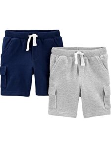 simple joys by carter's baby boys' knit shorts, pack of 2, navy/grey, 18 months