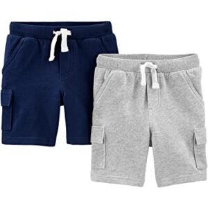 Simple Joys by Carter's Baby Boys' Knit Shorts, Pack of 2, Navy/Grey, 18 Months