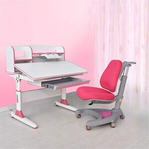 kids desk chair set desk chair set multi-functional desk and chair set childen kids study table school student desk book stand height adjustable (color : pink)