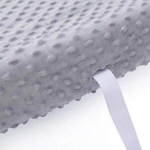 Soft and Comfy Minky Dot Changing Pad Cover for Baby, 32"x16"x4" (Grey)