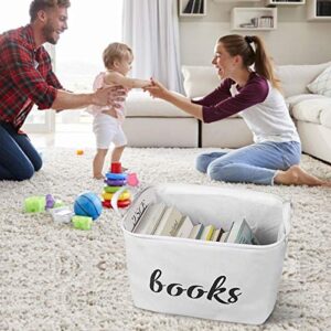 GIRVEM Books Storage Basket, Organizer Box for Baby, Kids or Pets - Storage Bins