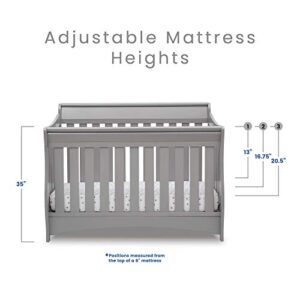 Delta Children Bentley S Series Deluxe 6-in-1 Convertible Crib, Grey