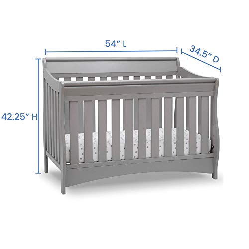 Delta Children Bentley S Series Deluxe 6-in-1 Convertible Crib, Grey