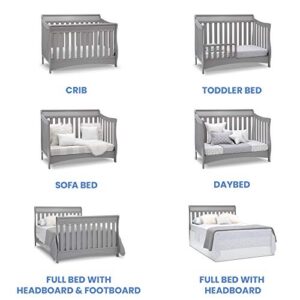 Delta Children Bentley S Series Deluxe 6-in-1 Convertible Crib, Grey