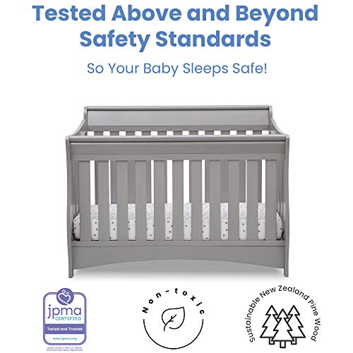 Delta Children Bentley S Series Deluxe 6-in-1 Convertible Crib, Grey