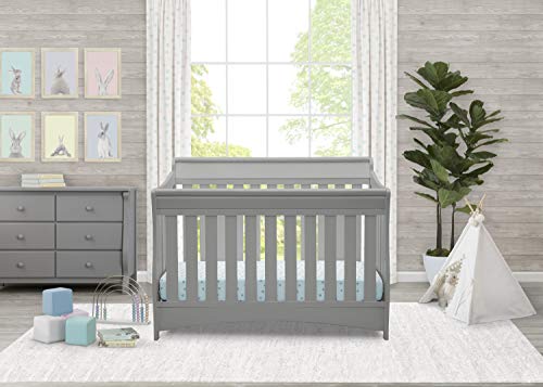 Delta Children Bentley S Series Deluxe 6-in-1 Convertible Crib, Grey